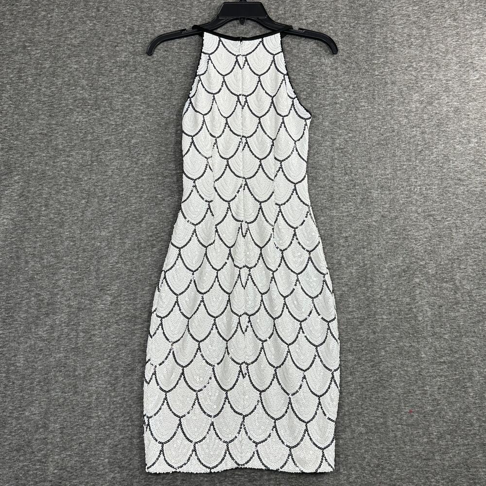 Cache Sequin Halter Dress Size 0 Scallop Flapper … - image 4